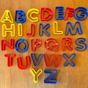 Alphabet Cookie Cutters, Set of 26, Plastic